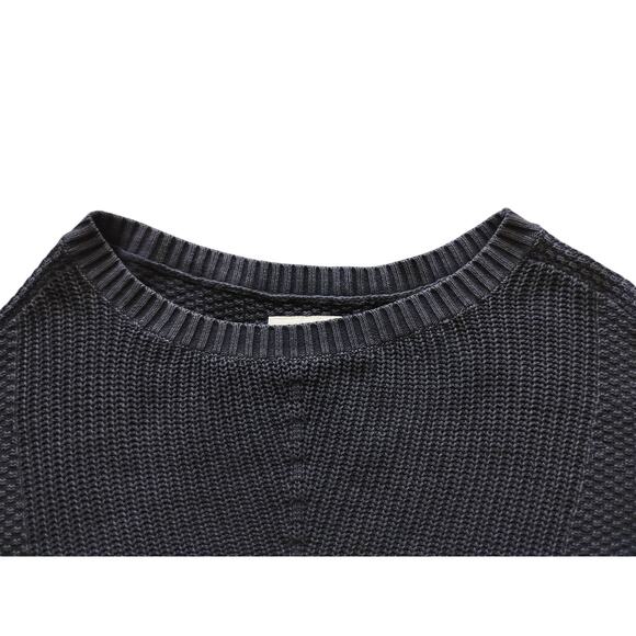 Hollister Women's Washed Black Textured Knit Oversized Bell-Sleeve Sweater Sz S - Picture 3 of 11